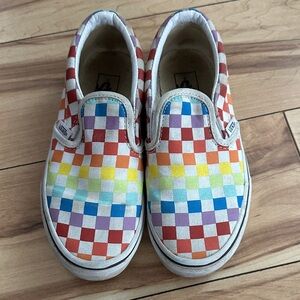 Vans Kids Colorful Checkered Slip-On Sneakers